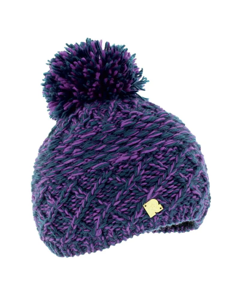 Bonnet chiné croisé Bleu - Vente de bonnets en laine - Toutacoo.