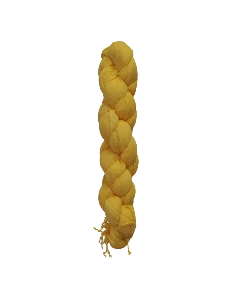 Chèche jaune citron XXL torsadé - Toutacoo.