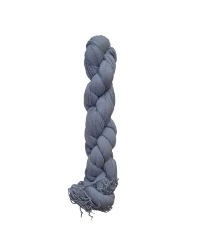 Chèche bleu jean XXL torsadé - Toutacoo.