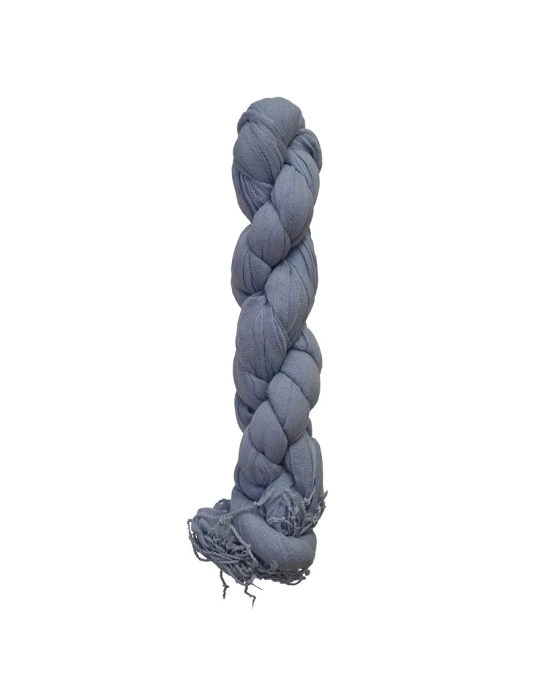 Chèche bleu jean XXL torsadé - Toutacoo.