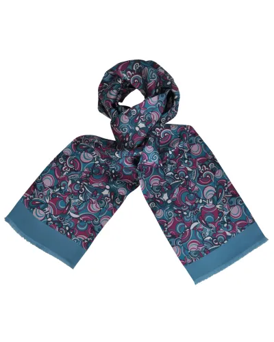 Foulard Carven Seventies Blue, foulards en soie homme, Boutique TOUTACOO.