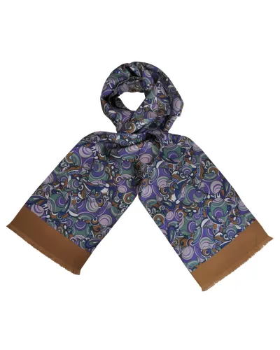 Foulard Carven Seventies Purple, foulards en soie homme, Boutique TOUTACOO.