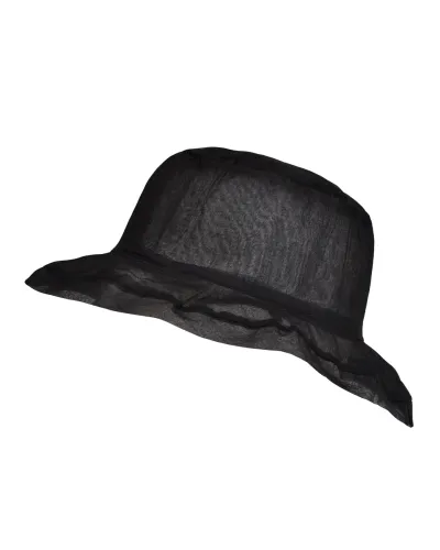 Chapeau organza coton, noir - Vente chapeaux de plage Femme - Toutacoo
