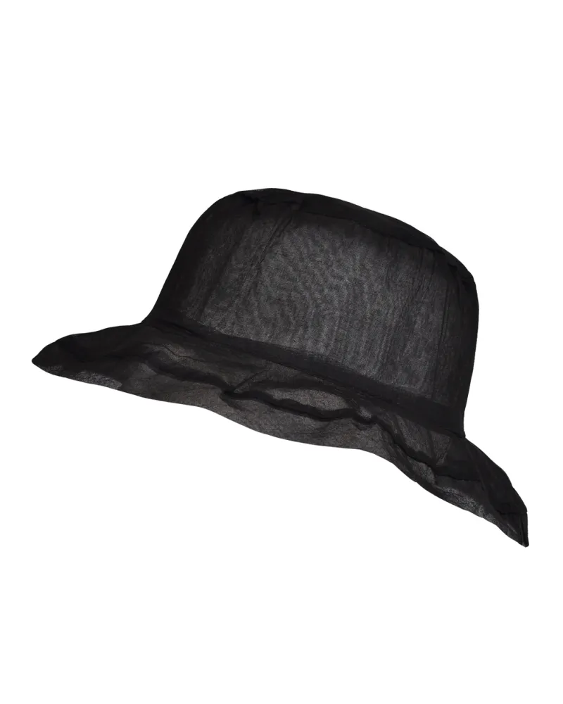 Chapeau organza coton, noir - Vente chapeaux de plage Femme - Toutacoo