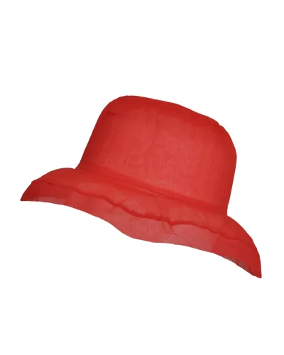 Chapeau organza coton, rouge - Vente chapeaux de plage Femme - Toutacoo