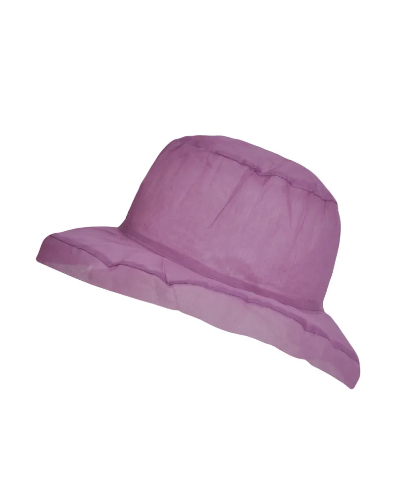 Chapeau organza coton, lilas - Vente chapeaux de plage Femme - Toutacoo