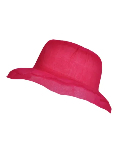 Chapeau organza coton, rose fushia - Vente chapeaux de plage Femme - Toutacoo