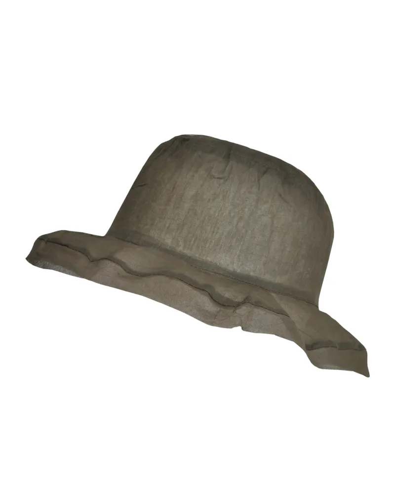 Chapeau organza coton, kaki - Vente chapeaux de plage Femme - Toutacoo