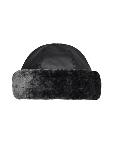 Toque noire simili cuir, toques et chapeaux pour femme, Toutacoo.