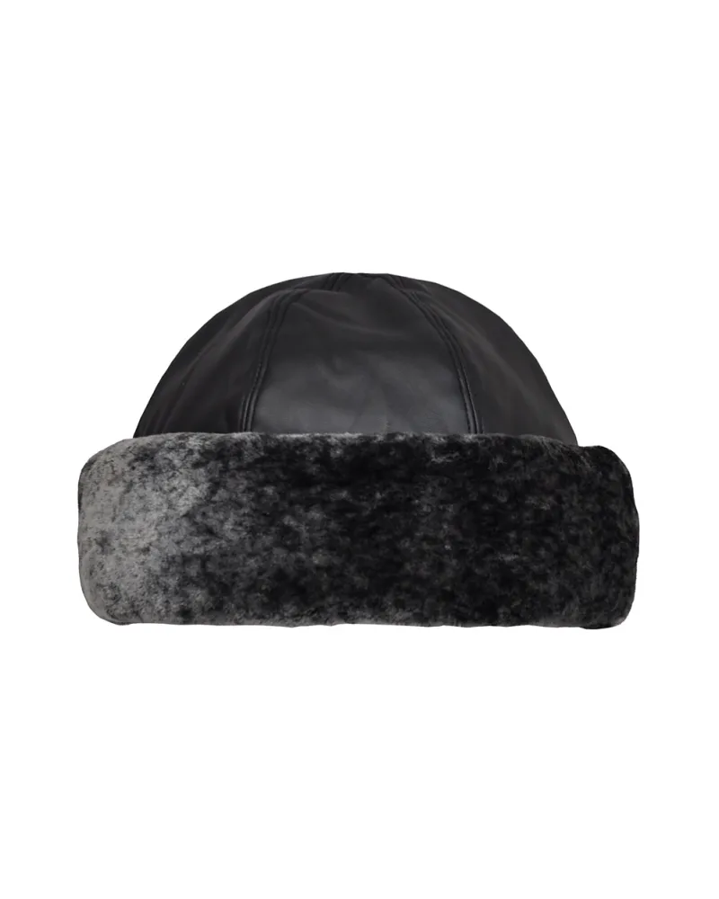 Toque noire simili cuir, toques et chapeaux pour femme, Toutacoo.