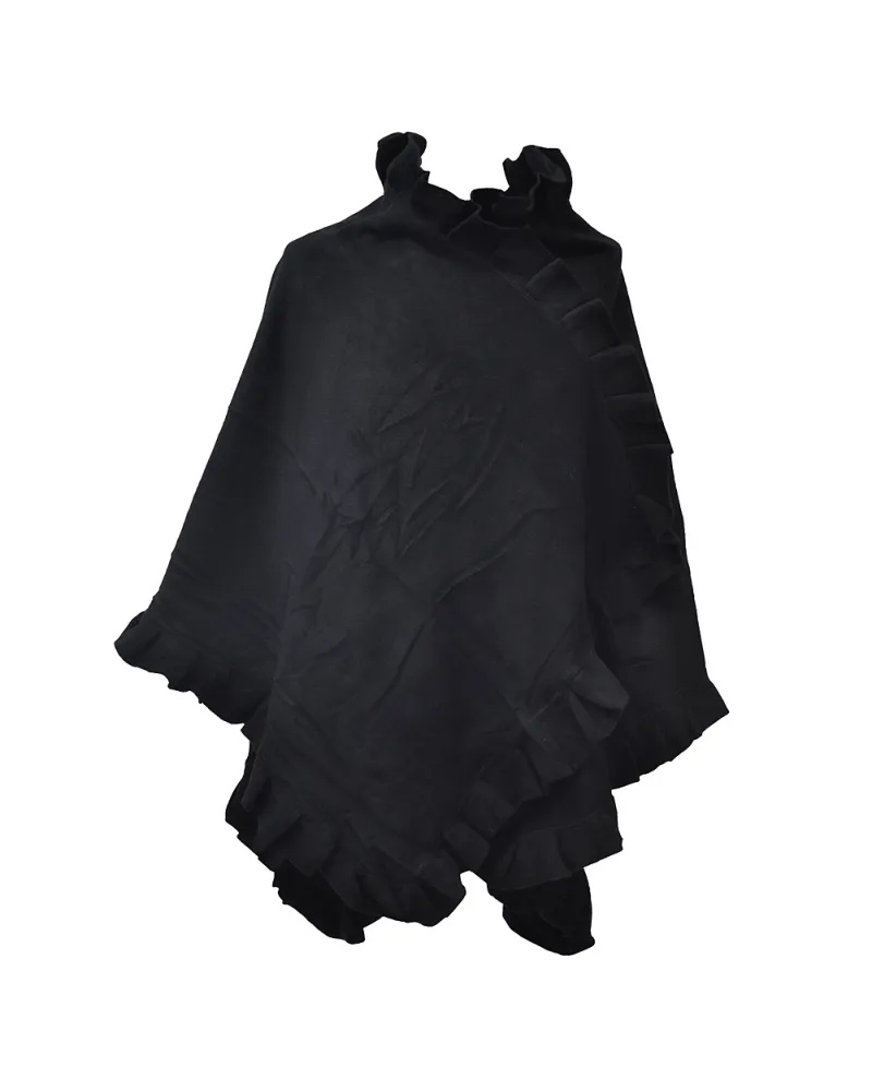 Poncho polaire noir, vente ponchos femme, Toutacoo.