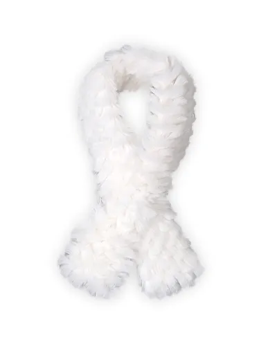 Echarpe fourrure Salama blanche, echarpe boa fourrure, Boutique TOUTACOO.