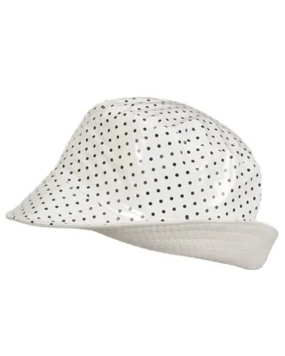Bob vinyle blanc à pois - Vente de bob imperméable - Toutacoo.
