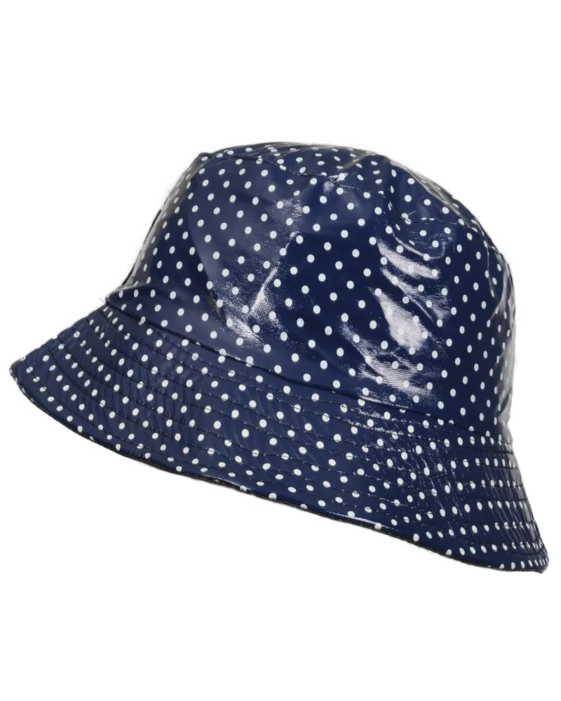 Bob vinyle bleu à pois - Vente de bob imperméable - Toutacoo.