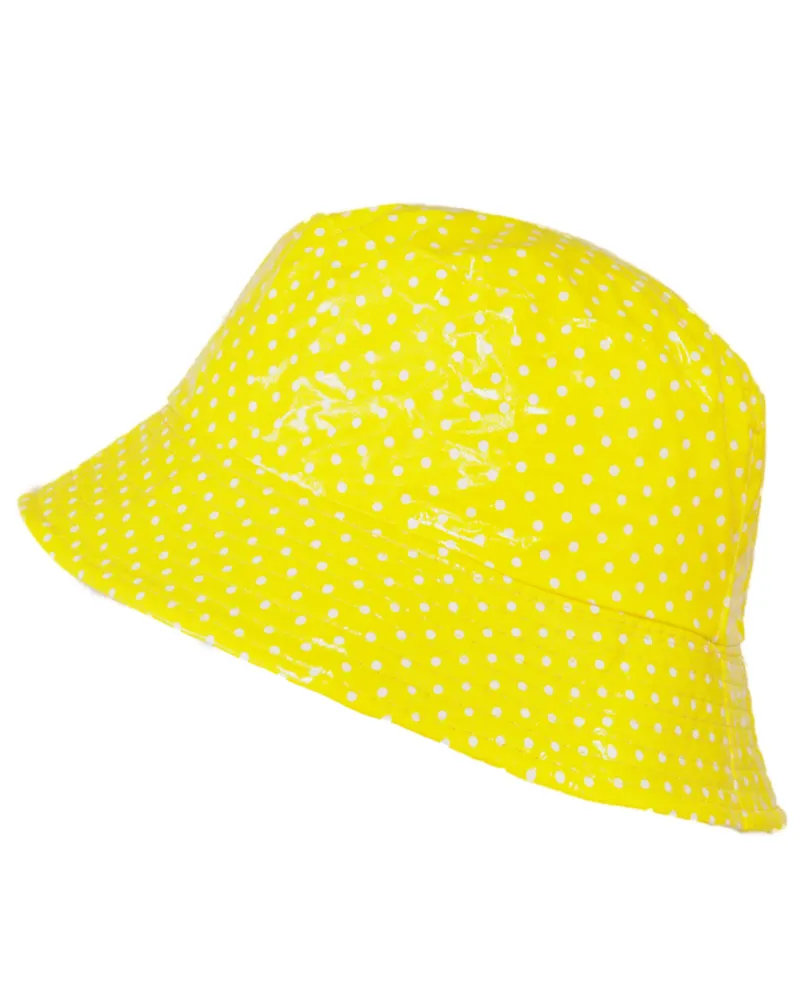 Bob vinyle jaune à pois - Vente de bob imperméable - Toutacoo.