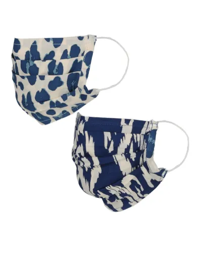 Lot de deux masques en tissu lavable avec poche intégrée