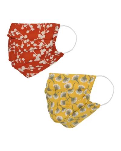 Lot de deux masques en tissu lavable avec poche intégrée