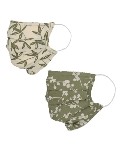 Lot de deux masques en tissu lavable avec poche intégrée