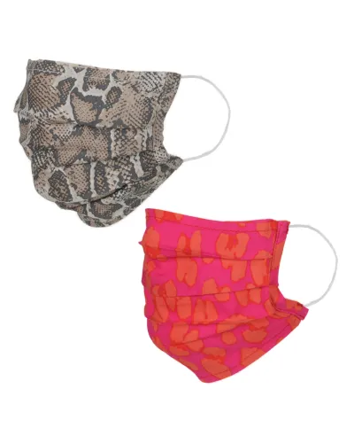 Lot de deux masques en tissu lavable avec poche intégrée