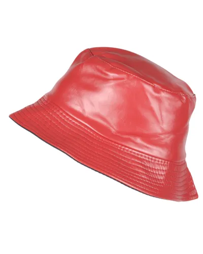 Bob de pluie ciré mat rouge- Vente de chapeau imperméable - Toutacoo.
