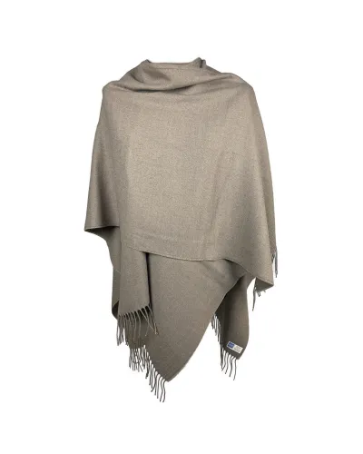 Poncho taupe avec franges pour femme - Acheter ponchos - Toutacoo.