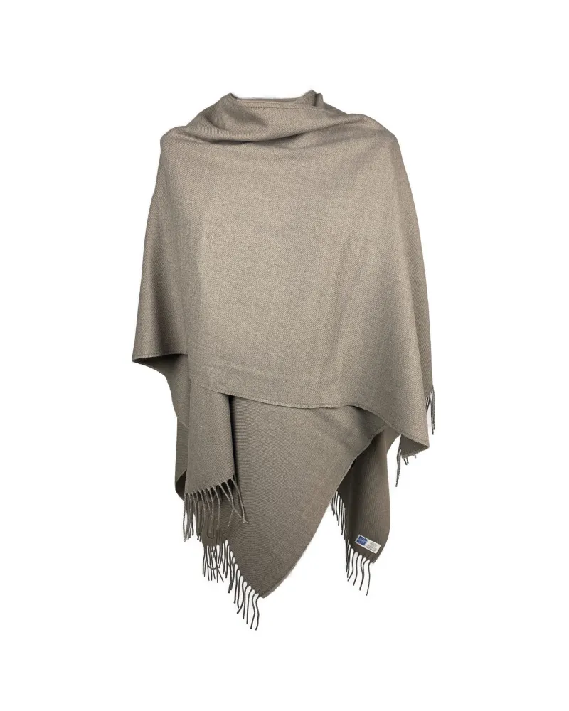 Poncho gris topo con flecos para mujer - Comprar ponchos - Toutacoo.