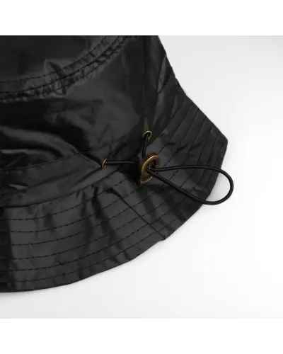 Chapeau de pluie, Bob imperméable noir réglable avec jugulaire - Vente de bob imperméable - Toutacoo.