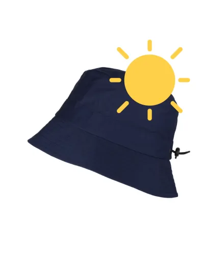 Blauer Hut, zusammenfaltbar in integrierter Tasche – Toutacoo.