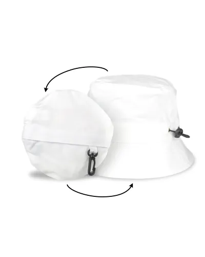 Cappello bianco ripiegabile nella sua tasca integrata - Toutacoo.