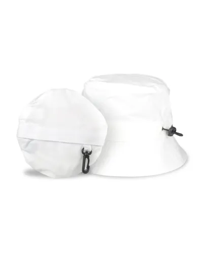 White hat that folds into its built-in pocket - Toutacoo.