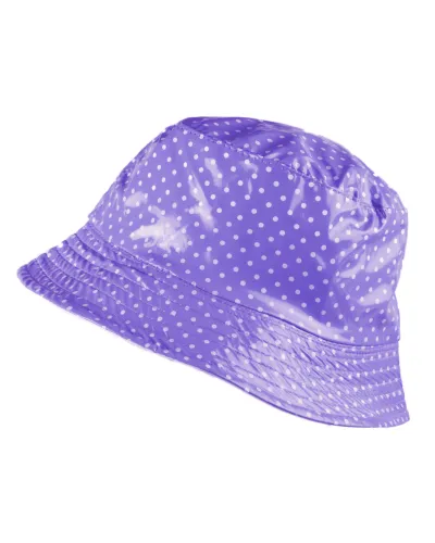 Bob vinyle parme violet à pois - Vente de bob imperméable - Toutacoo.