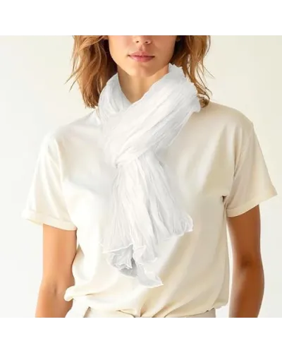 Foulard chèche en coton blanc cassé tressé - Boutique Toutacoo