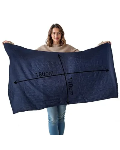 Navy blue woven cotton cheche scarf - Toutacoo