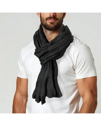 Sciarpa in cotone nero intenso - Boutique Toutacoo