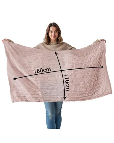 Foulard chèche en coton beige rosé tressé - Boutique Toutacoo