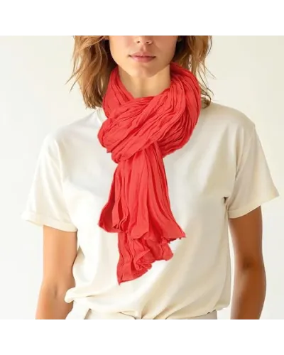 Foulard chèche en coton rouge tressé - Boutique Toutacoo