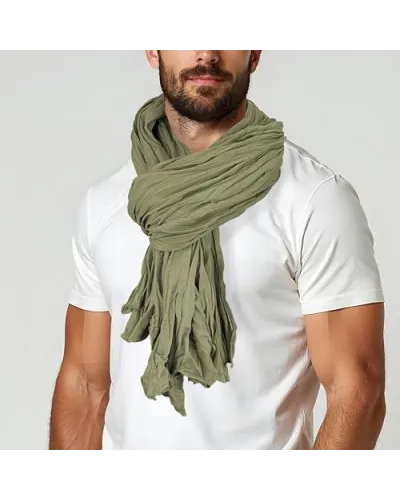 Foulard chèche en coton kaki tressé - Boutique Toutacoo