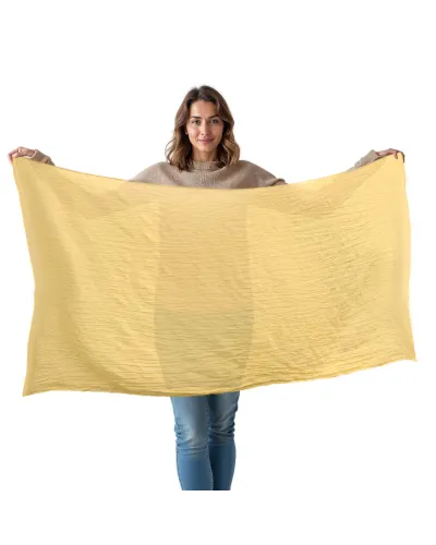 Foulard chèche en coton jaune clair tressé - Boutique Toutacoo