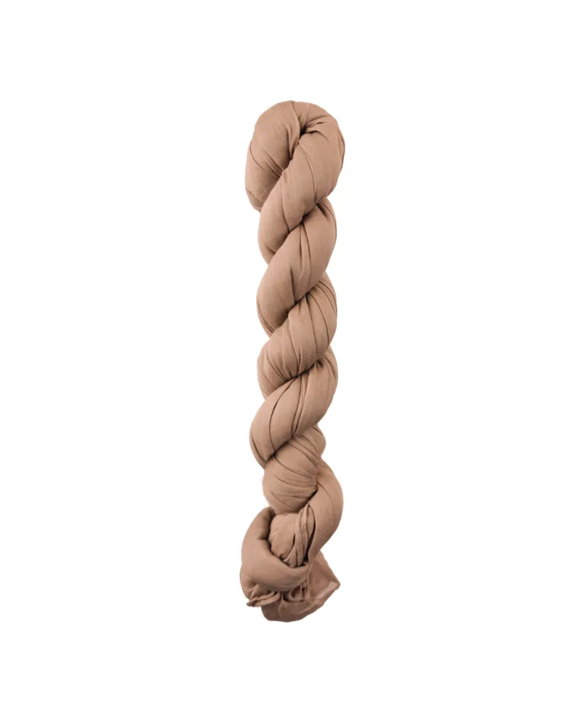 Foulard chèche en coton camel tressé - Boutique Toutacoo