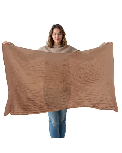 Foulard chèche en coton camel tressé - Boutique Toutacoo