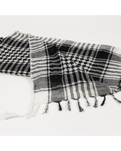 Keffieh noir / blanc en coton, foulard palestinien, Toutacoo.