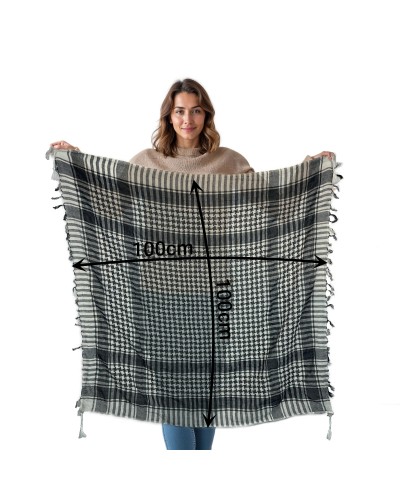 Keffieh noir / blanc en coton, foulard palestinien, Toutacoo.